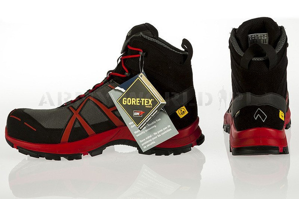 Workwear Boots Haix ® BLACK EAGLE Safety 40 Mid Gore-Tex Stone / Red (610020) New II Quality