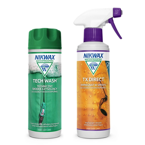 Zestaw Twin Pack Płyn Tech Wash + Impregnat TX.Direct Spray On Nikwax 300 ml