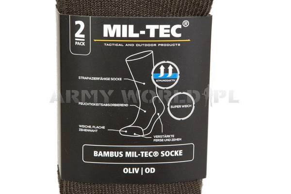 Skarpety Bambusowe Nature Krótkie 2-PACK Mil-tec Czarne (13006202)